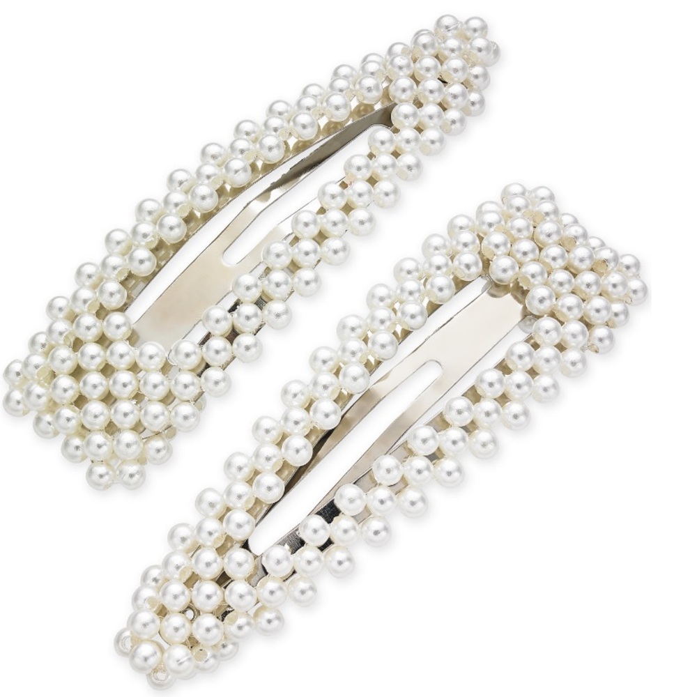 INC 2-Piece Imitation Pearl Hair Barrette